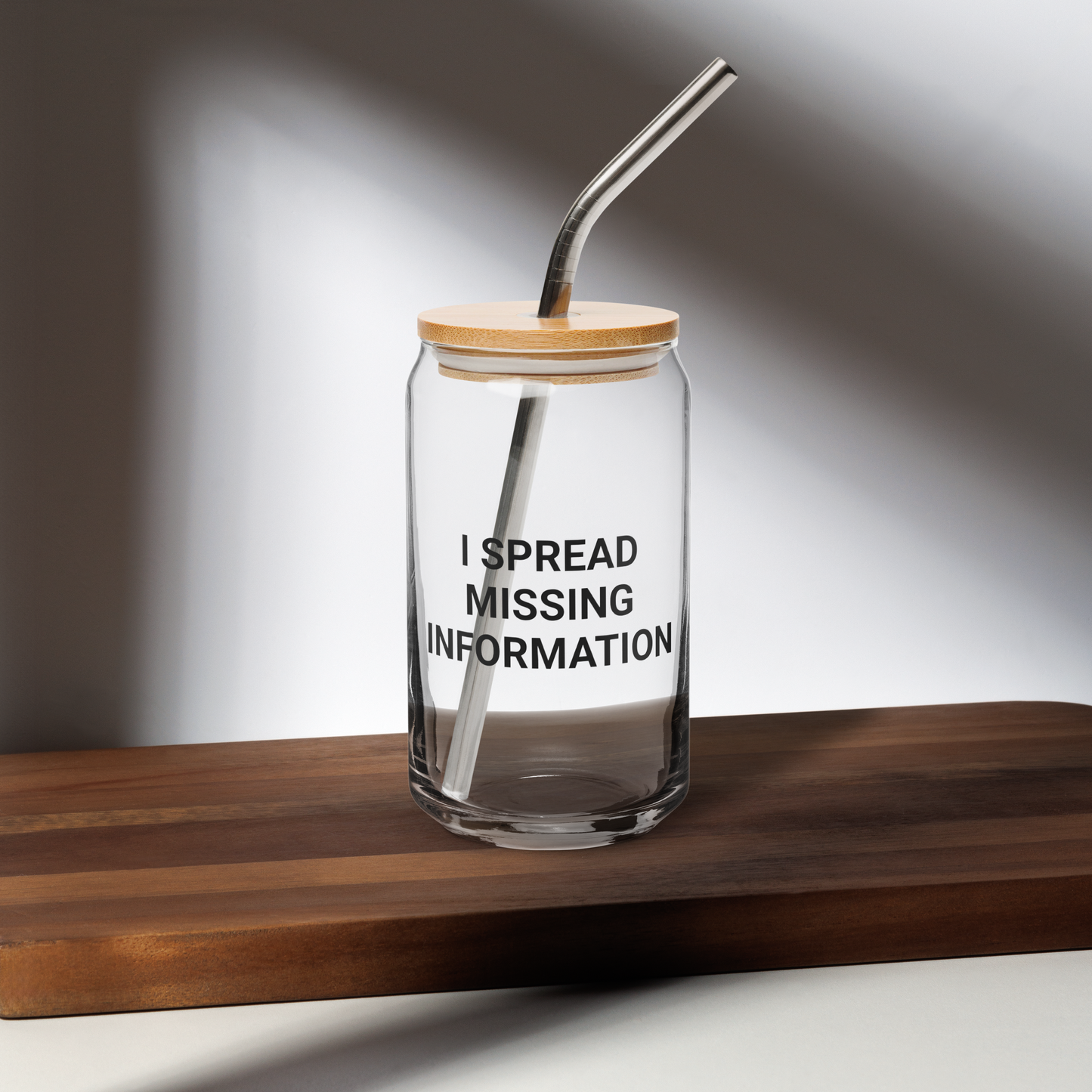 Missing Information Can-shaped Glass