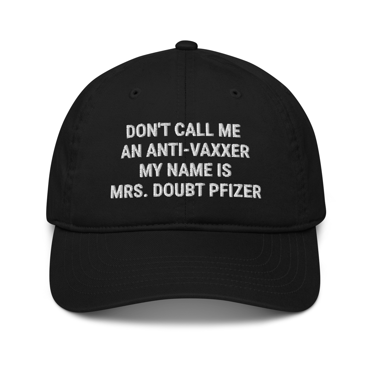 Mrs Doubt Pfizer Organic Adult Baseball Hat