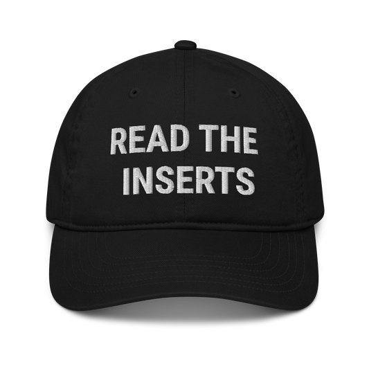 Read The Inserts Organic Adult Baseball Hat