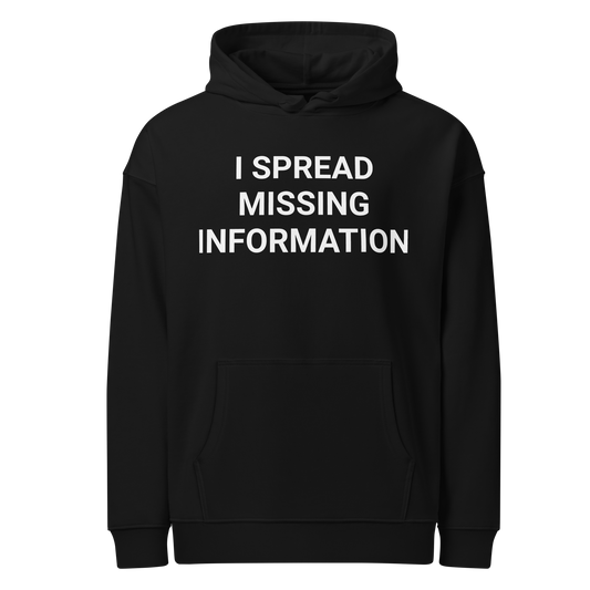 Missing Information Organic Adult Hoodie